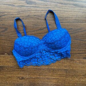 Victorias Secret PINK Blue Lace Bralette Medium